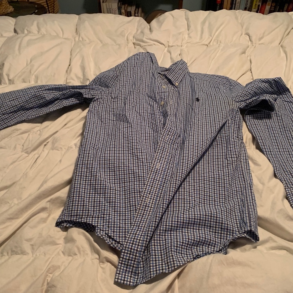 RALPH LAUREN POLO Boy's Blue LS Button Up. XL 18-2
